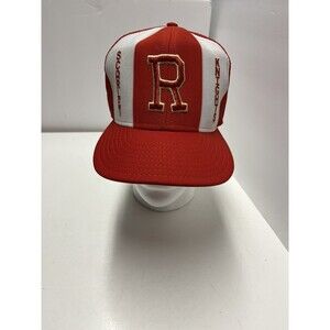 AJD Lucky Stripe Rutgers Scarlet Knights Snapback Hat - Vintage - Made In USA